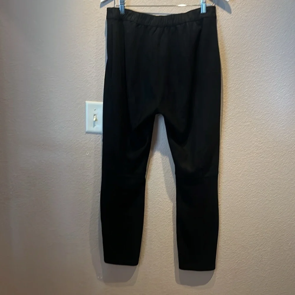 Soft Surroundings Urban Noir Leggings Womens M Faux Suede Pants Black Textured